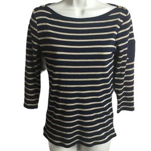 Ralph Lauren knit t shirt stripe small blue gold